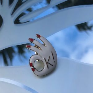 Vintage Brooch Hand Okay